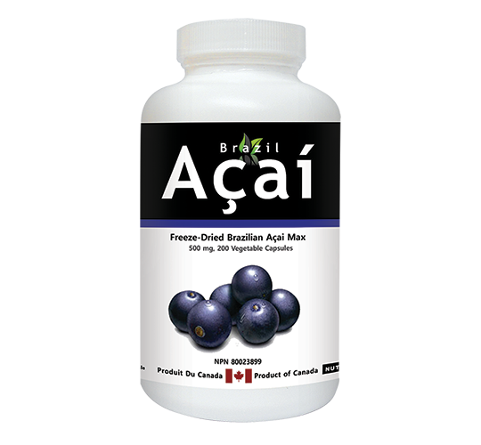 Brazil Acai Max 200 (500 mg, 200 Vegetable Capsules)